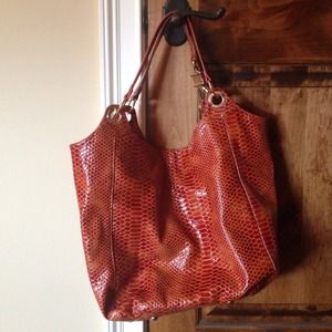Steve Madden Cognac Snakeskin Handbag