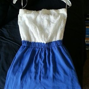 Blue and White Forever 21 Romper