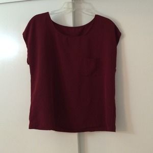 🍃TRADED🍃 Maroon Silky Top