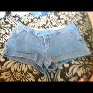 Blue denim shorts