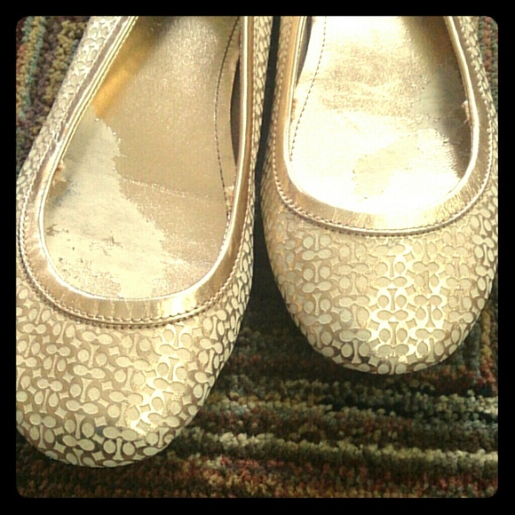 COACH Gold color flats