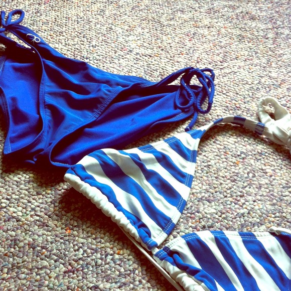 Blue & white bikini