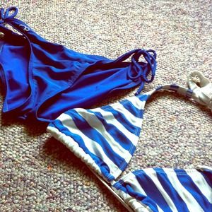 Blue & white bikini