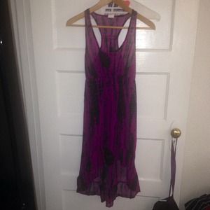 Tie-Dye high low cover up dress
