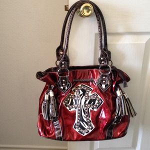 Metallic Burgundy Bag