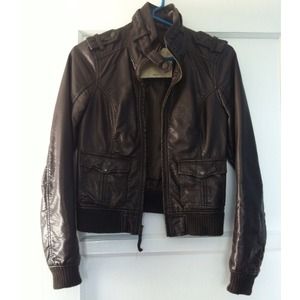 Brown Abercrombie leather jacket