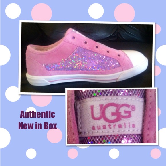 Pink sparkly UGG slip-on sneakers
