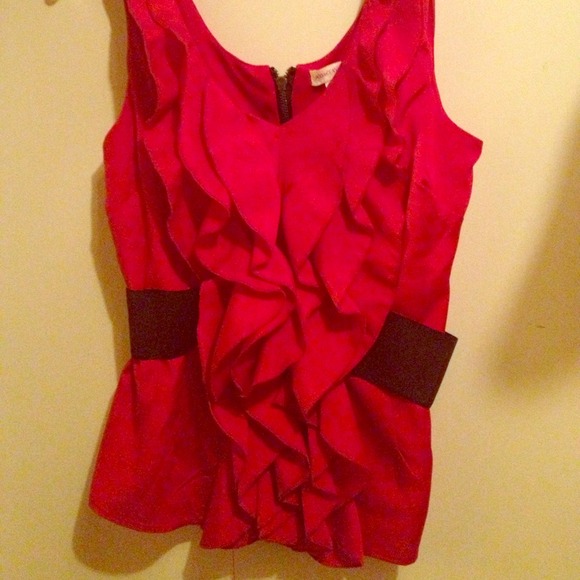 Red Ruffled Top