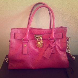 Michael Kors Hamilton Ostrich embossed satchel