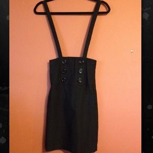 Black overall dress