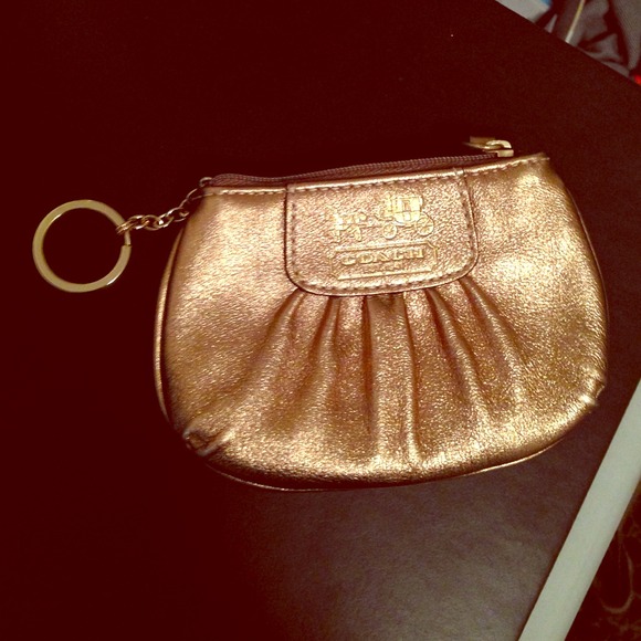 Coach coin purse in metallic gold