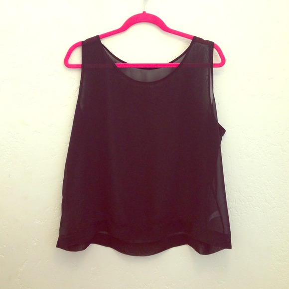 Sheer black tank top