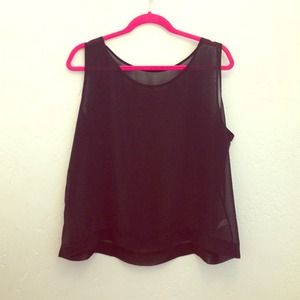 Sheer black tank top