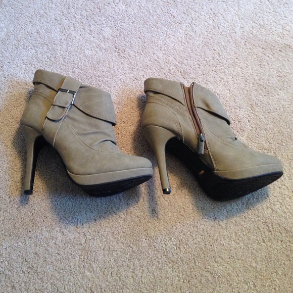Taupe High Heel Booties - Picture 2 of 4