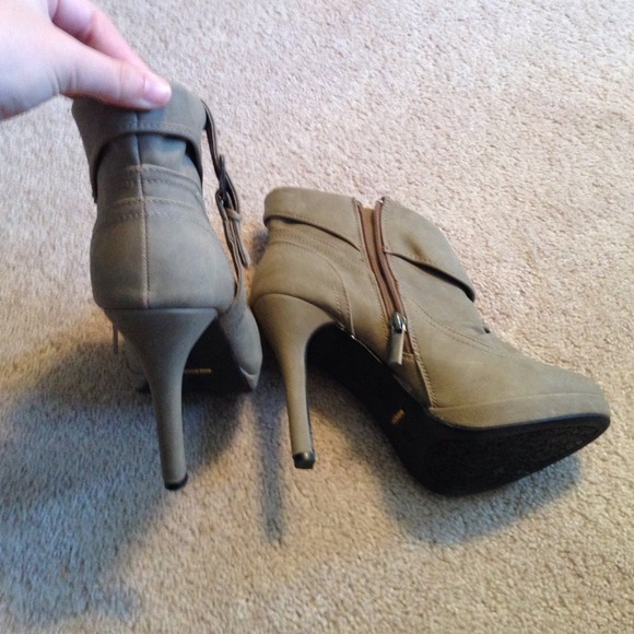 Taupe High Heel Booties - Picture 3 of 4
