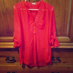 Red long sleeve dress shirt