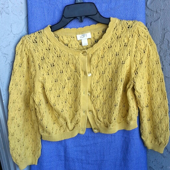 LOFT mustard cardigan