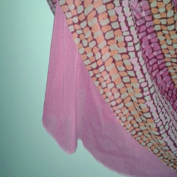 Pretty multi color pink/green chiffon-like tank - Picture 2 of 3