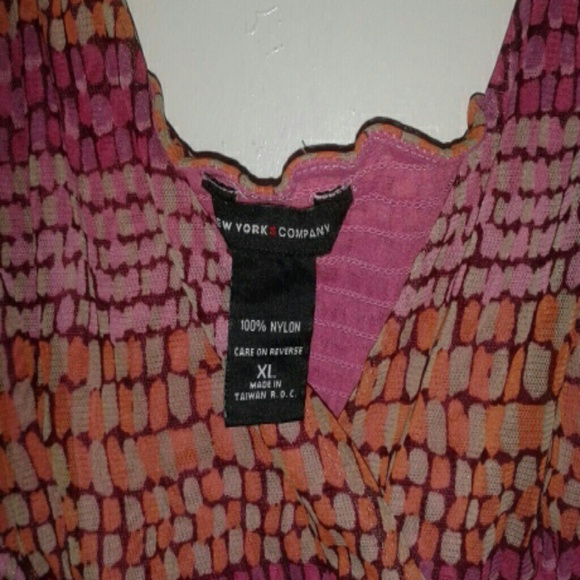 Pretty multi color pink/green chiffon-like tank - Picture 3 of 3