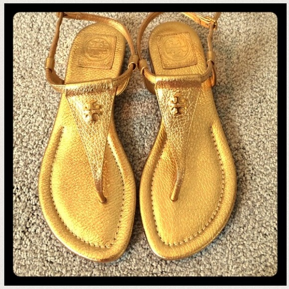RESERVED gold tory burch sandals
