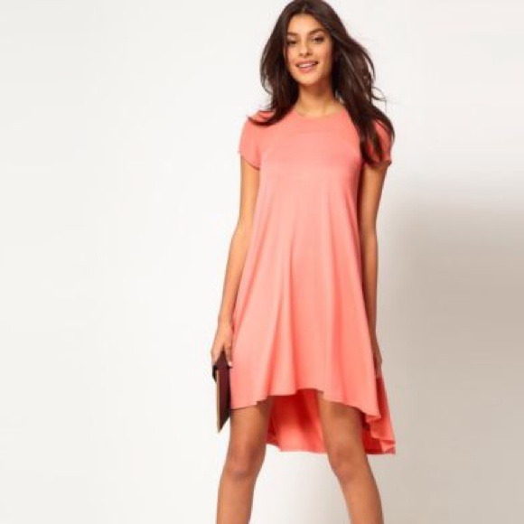 ASOS SWING DRESS IN JERSEY W/ CHIFFON PANEL & ZIP