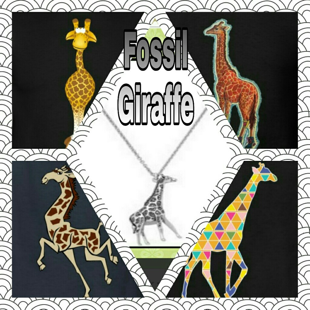 Price ✂️HP🎉 FOSSIL SILVERTONE GIRAFFE🐾  NECKLACE - Picture 6 of 8