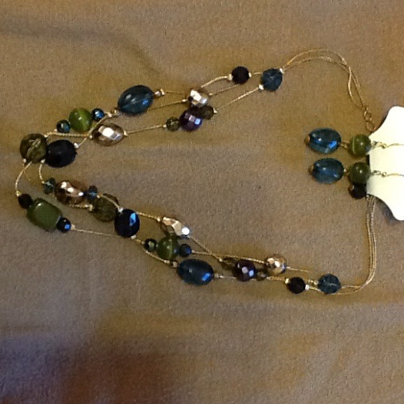 Blue/green necklace and earrings