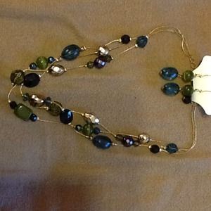 Blue/green necklace and earrings