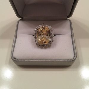 Canary yellow cocktail ring