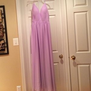 Open Back Lilac Simple Prom Dress