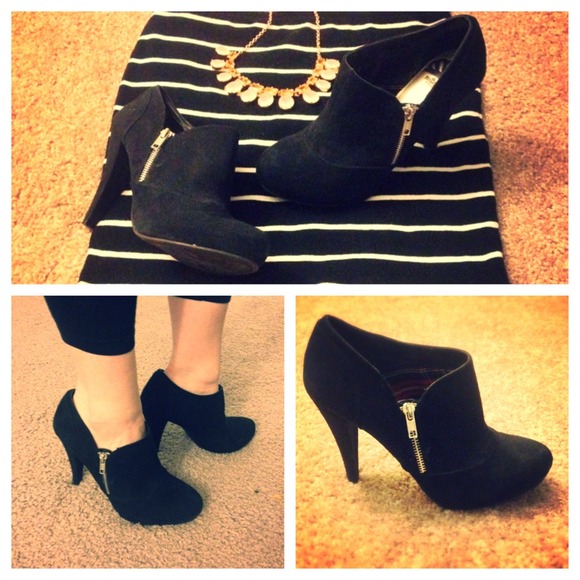 Fergie Black Suede Booties