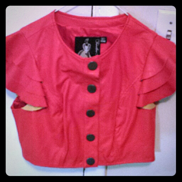 Cropped Faux Leather Vest