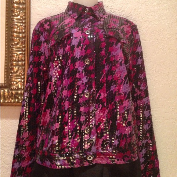 A purple pink and black Blouse