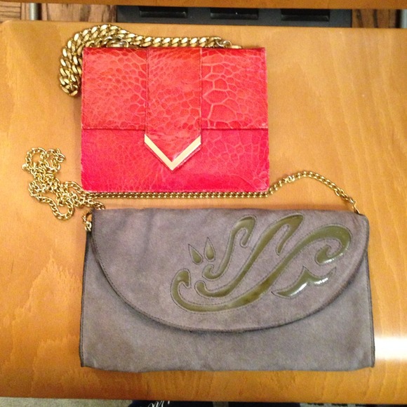 Vintage handbags red and grey