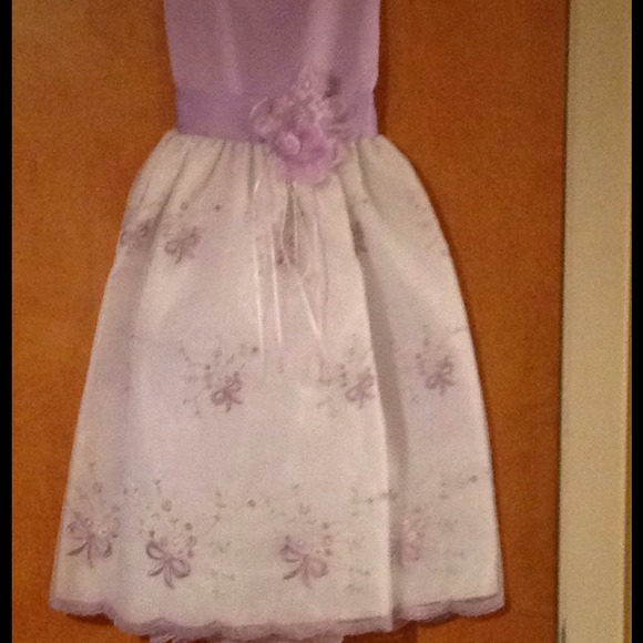 Beautiful Little Girls Lavender/White Dress