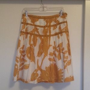 White and Gold Pleated Skirt