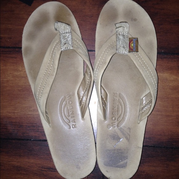 Rainbow flip flops