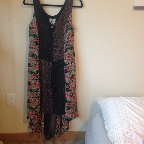 UNIF floral patchwork fishtail dress