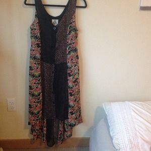 UNIF floral patchwork fishtail dress