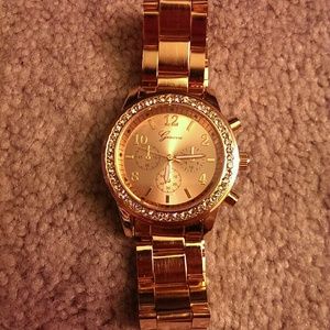 Gold jewel accent watch OS