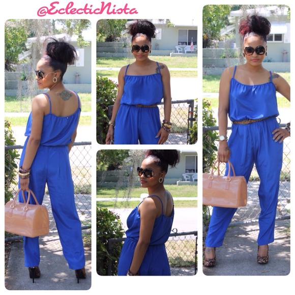 VTG ROYAL BLUE JUMPSUIT