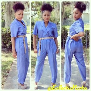 VINTAGE PERIWINKLE JUMPSUIT