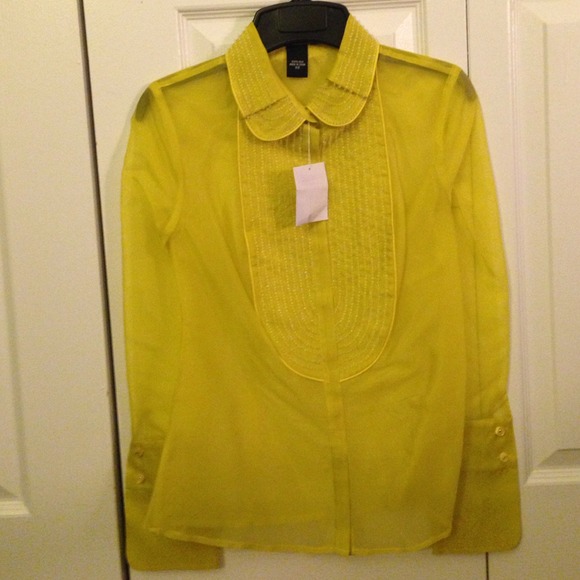 Sheer blouse with beading