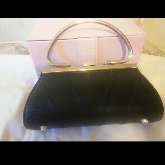 Chic Black leather Clutch/ purse