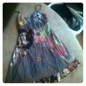 SOLD!! Multicolored Grey Sundress L/ XL!!
