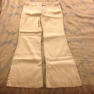 BCBG MAX AZRIA Size 4 Cream Colored Linen Slacks