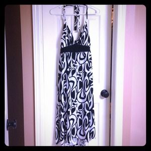 Black & White Halter Dress
