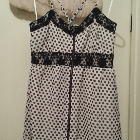 Lace polka dot zippered front dress - Picture 1 of 2