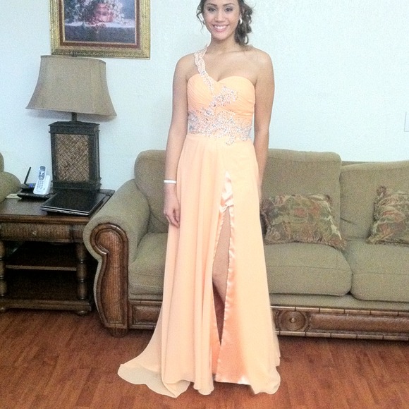 Peach Prom Dress - Picture 2 of 3