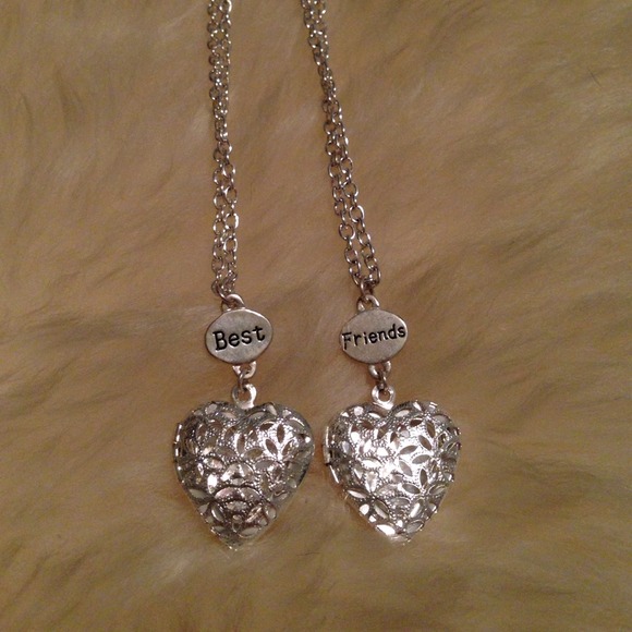 Classy Silver Best Friend Necklaces